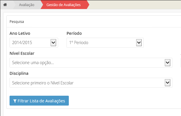 Interface de Pesquisa de Avaliações