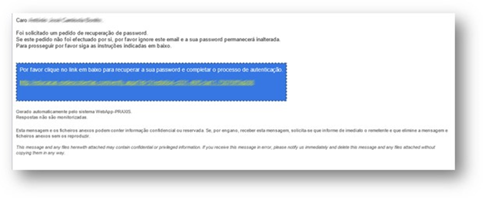 Aceder à Página Para Alteração da Password