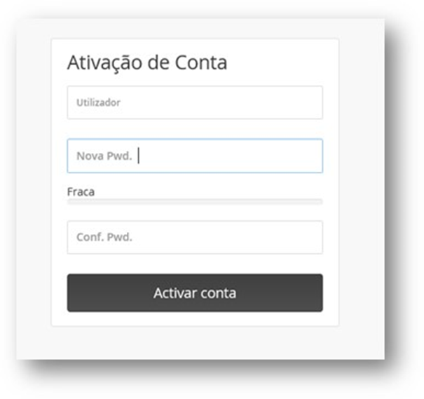 E-mail de Recuperação da Password